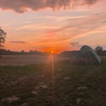 Sonnenuntergang in ländlicher Idylle auf einem der zahlreichen Bauernhöfe